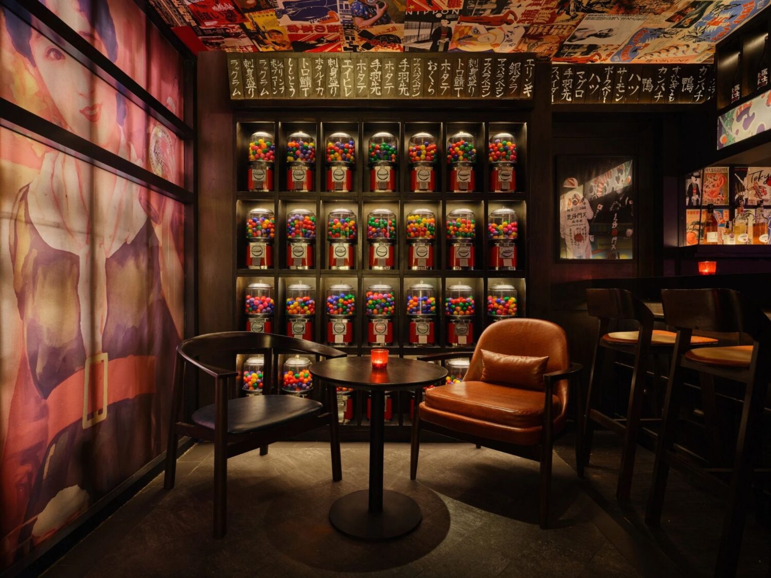 Yankii Robatayaki & Bar Bangkok Interior Design - Gachapon capsule toy machines